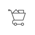 Shopping cart loaded line icon Royalty Free Stock Photo