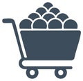 Shopping Cart Loaded with Round Objects Symbolizing Abundance and Retail Royalty Free Stock Photo
