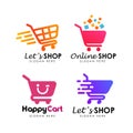shopping cart logo design template. shopping logo design