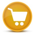 Shopping cart luxurious glossy yellow round button abstract Royalty Free Stock Photo