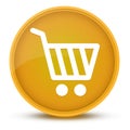 Shopping cart luxurious glossy yellow round button abstract Royalty Free Stock Photo