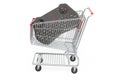 Shopping cart with mini keyboard. 3D rendering