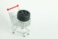 Shopping cart model scene. Royalty Free Stock Photo