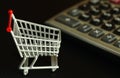 Shopping cart model scene. Royalty Free Stock Photo