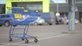 Shopping cart on parking.