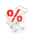 Shopping cart with percent sign