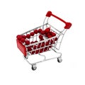 Shopping cart with red beads Royalty Free Stock Photo