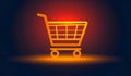 A shopping cart with a red light on it Royalty Free Stock Photo