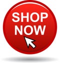 Shopping cart red round button Royalty Free Stock Photo