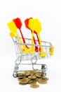 Shopping cart for retail business. Image use for online and offline shopping, marketing place world wide