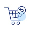 Shopping cart with return arrow. Pixel perfect icon