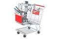 Shopping cart with robotic surgical system, 3D rendering