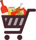 Shopping cart with rosh hashanah traditional food