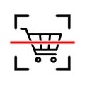 Shopping cart scan icon. Electronic commerce concept. Vector illustration Royalty Free Stock Photo