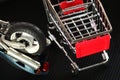 Shopping cart scene. Royalty Free Stock Photo