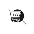 Shopping Cart with Search icon Vector Design. Shopping Cart icon with Searching design concept for e-commerce, online store and Royalty Free Stock Photo