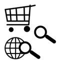 Shopping cart and search icons
