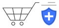 Shopping Cart and Secure Shield Icon Indicating Online Security and Protection in E-commerce Royalty Free Stock Photo