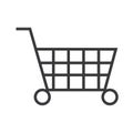 Shopping cart sign vector line icon, sign, illustration on background, editable strokes Royalty Free Stock Photo