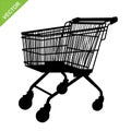 Shopping cart silhouette vector Royalty Free Stock Photo