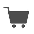 shopping cart silhouette vector icon isolated on white Royalty Free Stock Photo