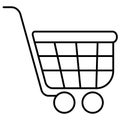 Shopping cart. Simple outline vector icon of E-commerce, supermarket, retail etc Royalty Free Stock Photo