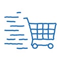 Shopping Cart doodle icon hand drawn illustration Royalty Free Stock Photo