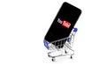 Shopping cart with smartphone