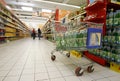 Shopping cart in supermarket