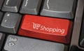 Shopping cart symbol button on computer keyboard, Online shopping, Business purchase concept. Royalty Free Stock Photo