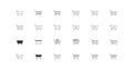 Shopping cart symbol. Full and empty shopping basket set icon. Internet shop buy and sale icons. Vector isolated black line Royalty Free Stock Photo