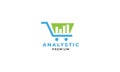 Shopping cart trolley analytic graph logo design