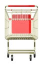 Shopping cart, shopping trolley front view. 3D rendering Royalty Free Stock Photo