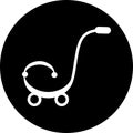 Shopping cart, trolley vector in black circle icon. Contain such icon as mobile shop, web site, and ui. Cart flat collection of we