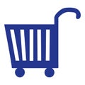 Shopping cart vector icon, flat design. Illustration Isolated on white background. Website design object, Online shopping concept Royalty Free Stock Photo