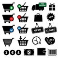 Shopping Cart Sale Icons Vector Set Royalty Free Stock Photo