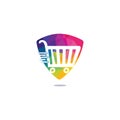 Shopping cart vector logo design. Royalty Free Stock Photo