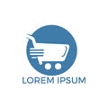 Shopping cart vector logo design. On-line shopping app icon.