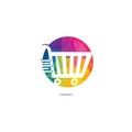 Shopping cart vector logo design. Royalty Free Stock Photo