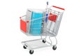 Shopping cart with water flosser, 3D rendering