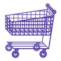 Shopping cart on white. Supermarket basket, shop cart isolated on white.