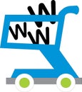 Shopping cart with www inside