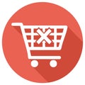 Shopping cart with an X symbol, cancel or error design Royalty Free Stock Photo