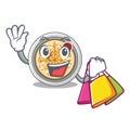 Shopping cartoon buchimgae on a in plate Royalty Free Stock Photo