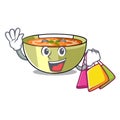 Shopping Cartoon lentil soup ready to served Royalty Free Stock Photo