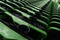 Shopping carts in a hypermarket close-up Royalty Free Stock Photo