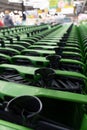 Shopping carts in a hypermarket close-up Royalty Free Stock Photo