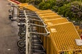 Shopping Carts Laying On Side In Parking Lot