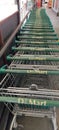 Shopping carts lined up Royalty Free Stock Photo