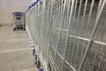 Shopping carts lined up Royalty Free Stock Photo